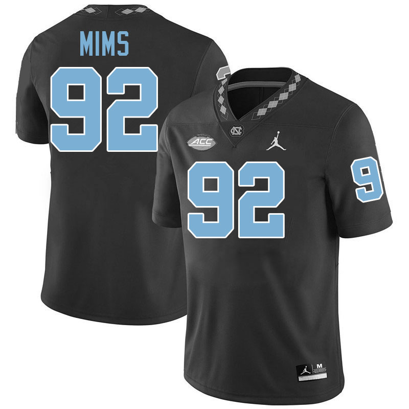 CJ Mims UNC Jerseys,North Carolina Tar Heels #92 CJ Mims Football Jerseys-Black